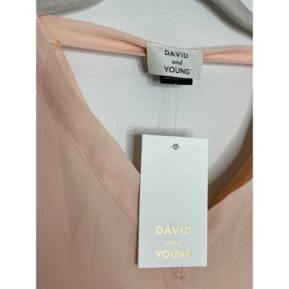 DAVID AND YOUNG Light Pink Chiffon Tassel Boho Cover Up Dress One Size New - Picture 4 of 7